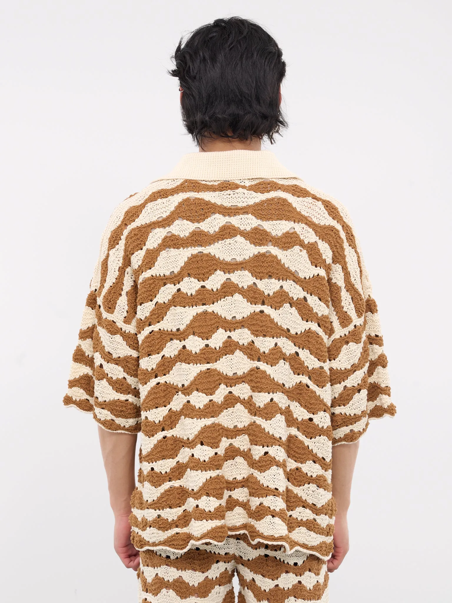Knit Shirt (KN006-RAFFIA-BROWN) sold by lorenzo product image thumbnail 3