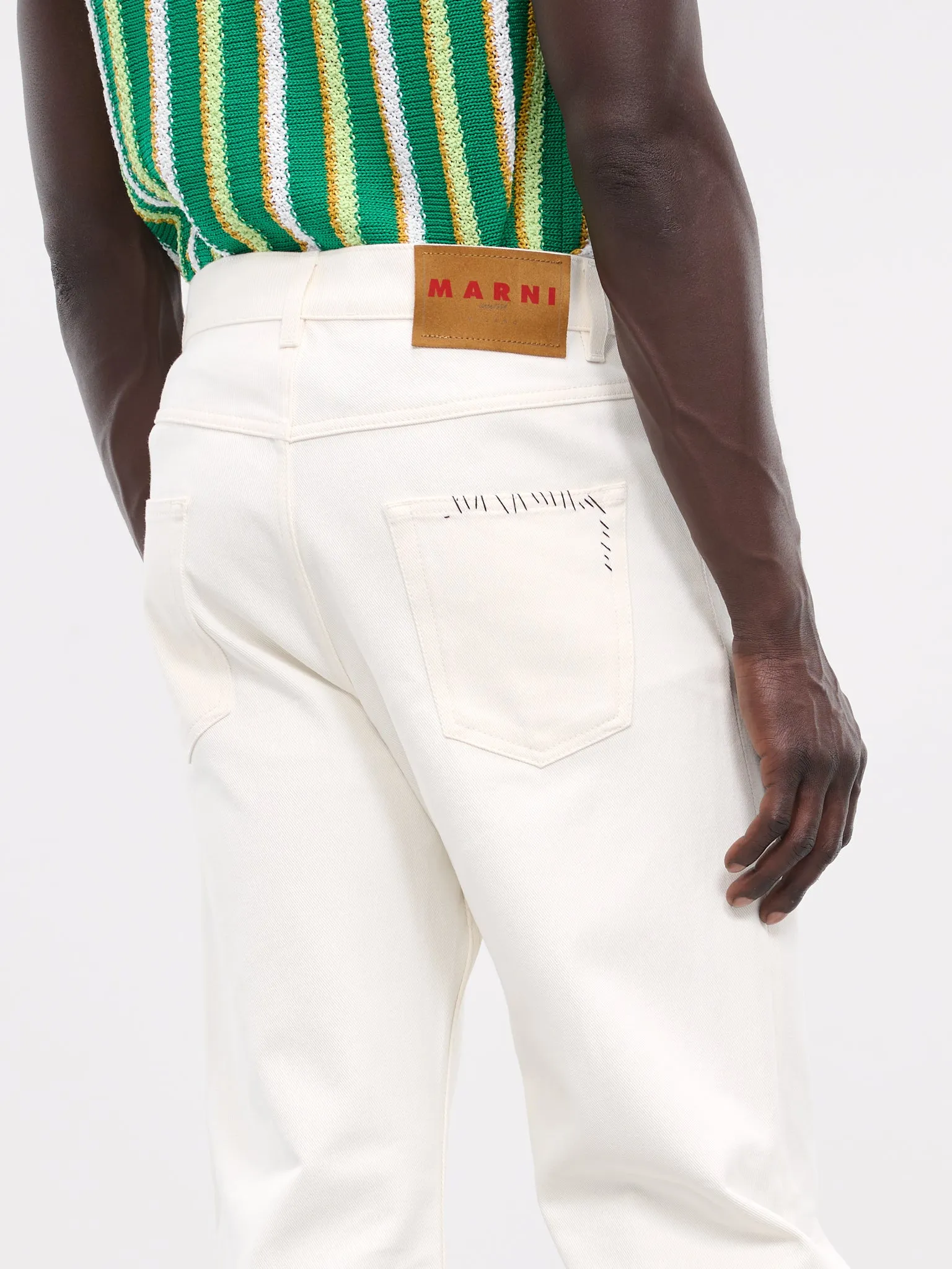 Handstitched Embroidery Trousers (PUJU0021S1-TCX17-OFF-WHITE) sold by lorenzo product image thumbnail 5