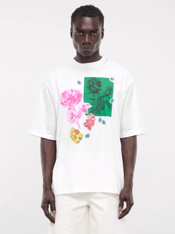 Flower Print Tee (HUMU0223PT-USCW75-WHITE-MULTI) sold by lorenzo