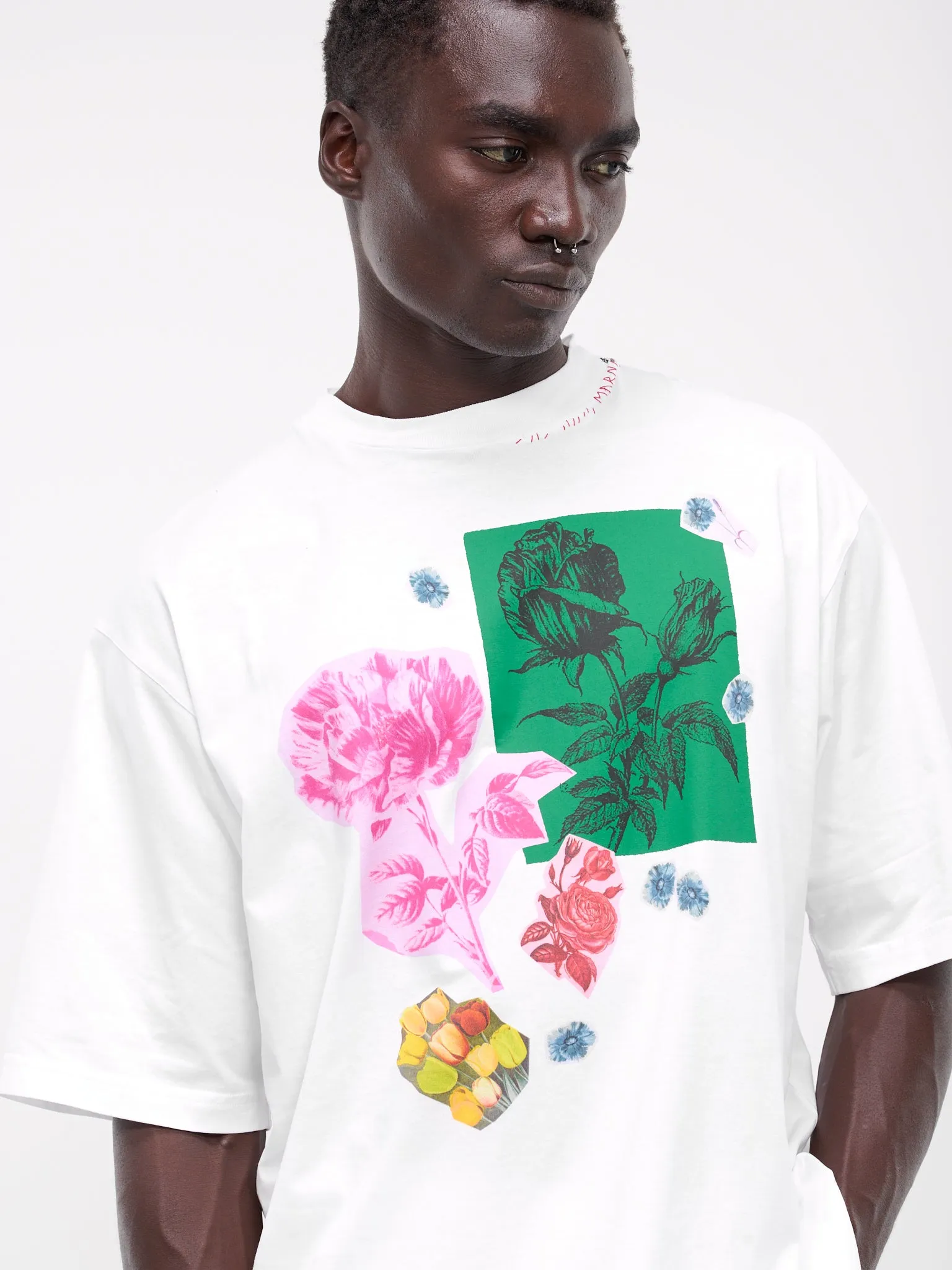 Flower Print Tee (HUMU0223PT-USCW75-WHITE-MULTI) sold by lorenzo product image thumbnail 5