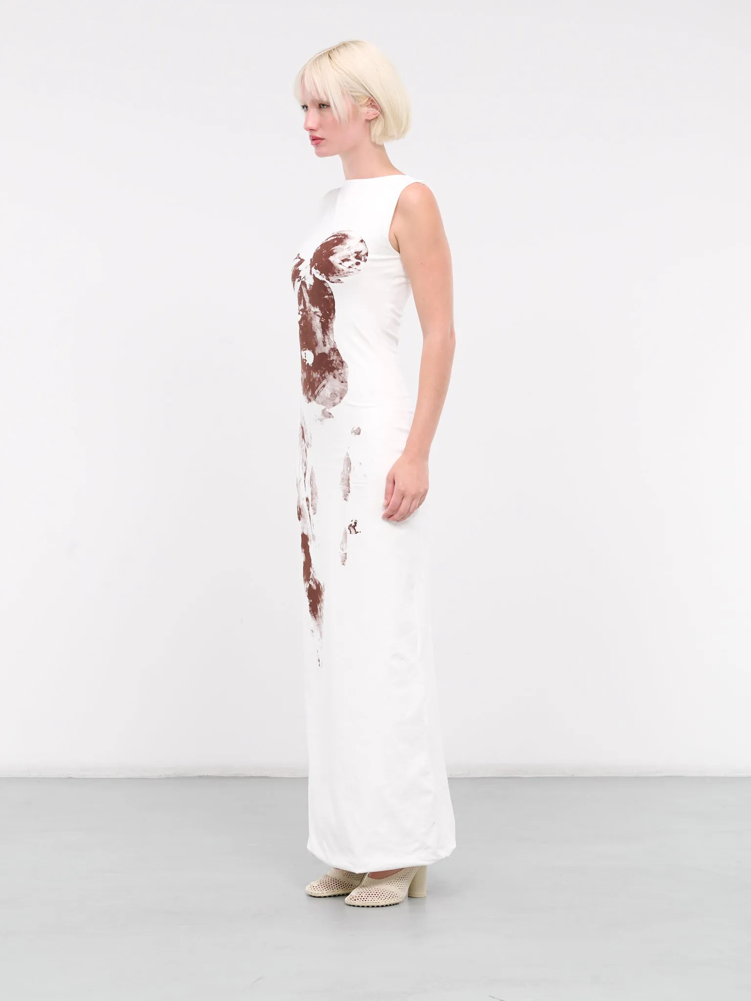 Temple Dress (TEMPLE-DRESS-WHITE-BROWN) sold by lorenzo product image thumbnail 2