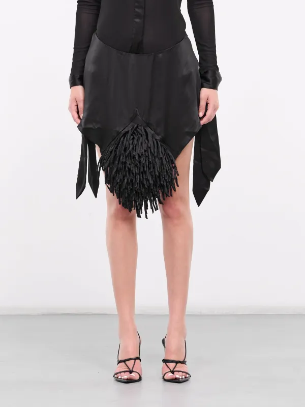 Fringe Mini Skirt (MINI-FRINGE-BLACK) sold by lorenzo