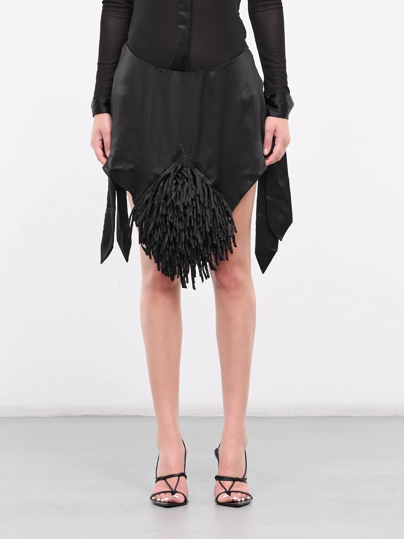 Fringe Mini Skirt (MINI-FRINGE-BLACK) sold by lorenzo