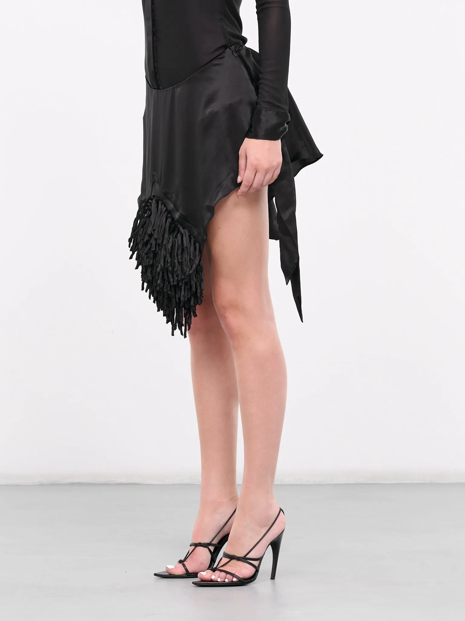 Fringe Mini Skirt (MINI-FRINGE-BLACK) sold by lorenzo product image thumbnail 2