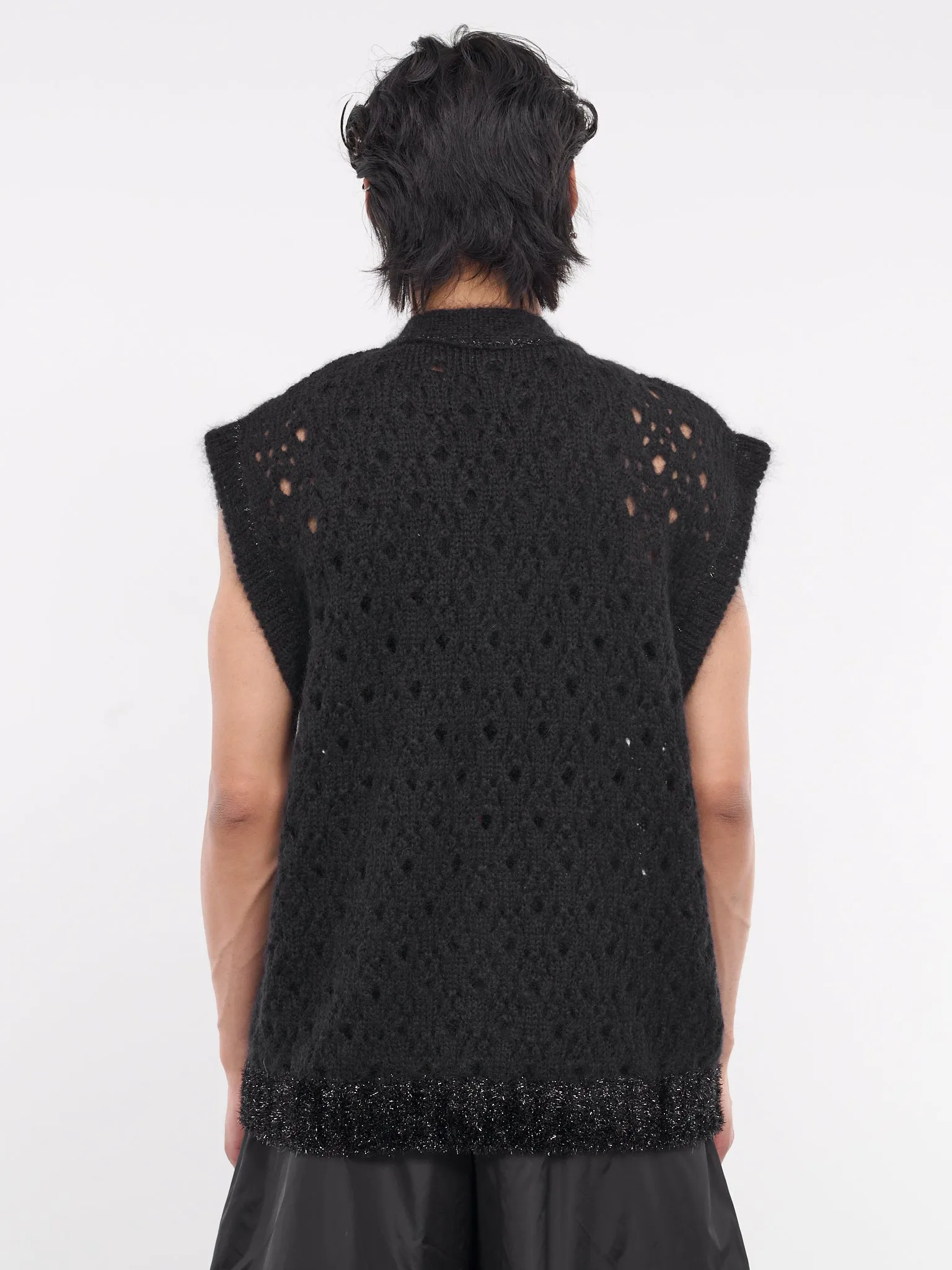 Tinsel Trim Knit Vest (AMK16T-0643-BLACK) sold by lorenzo product image thumbnail 3