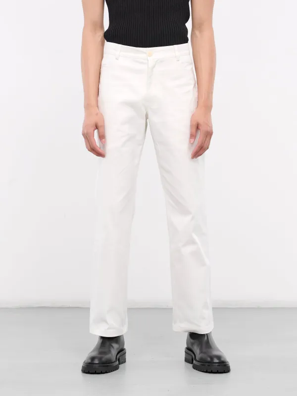 Twill Trousers (008-12-WHITE) sold by lorenzo
