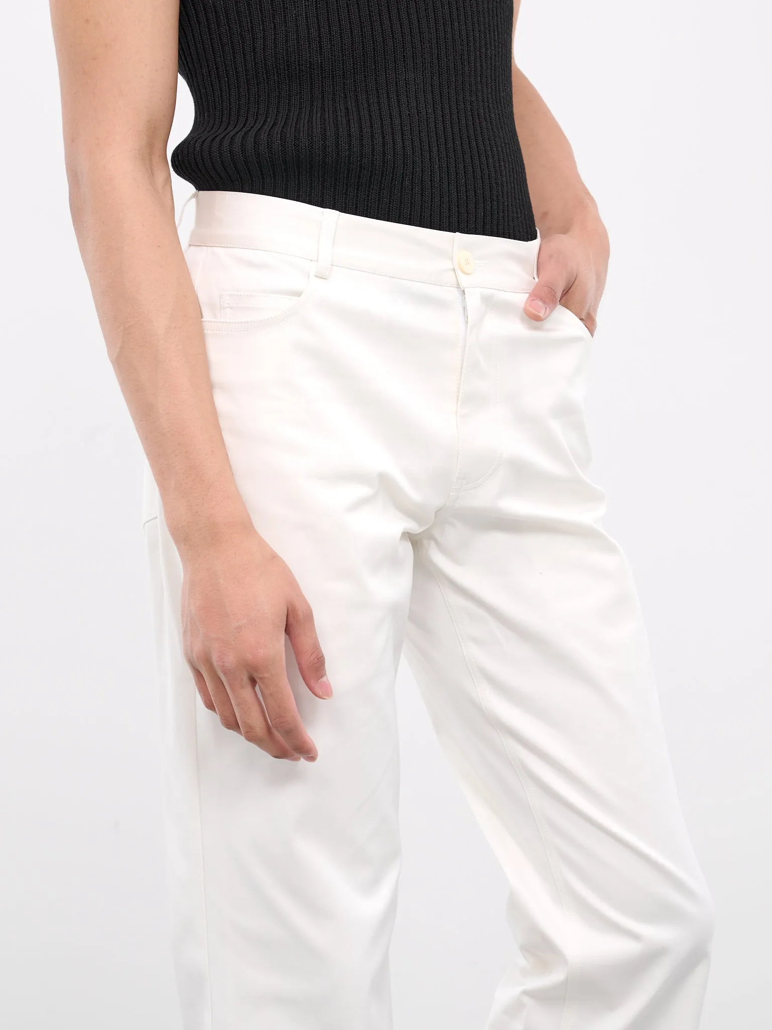 Twill Trousers (008-12-WHITE) sold by lorenzo product image thumbnail 4