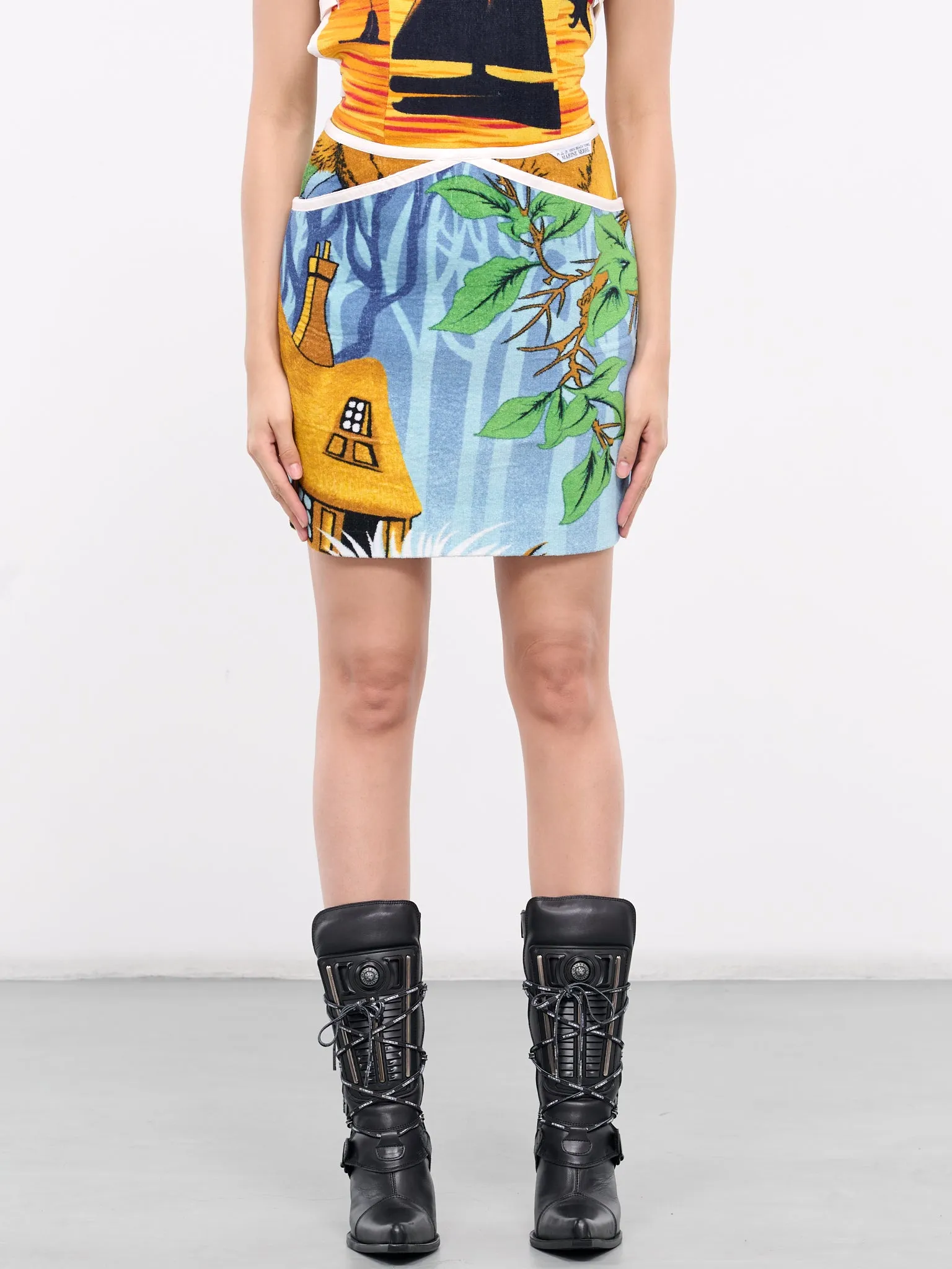 Jacquard Towels Mini Skirt (WSK049-UWOV0021-MULTI) sold by lorenzo