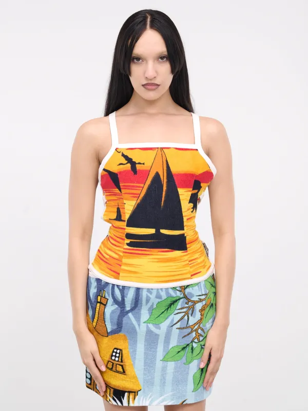 Jersey Jacquard Towels Bustier (WTO383-UWOV0021-MULTI) made by Marine Serre