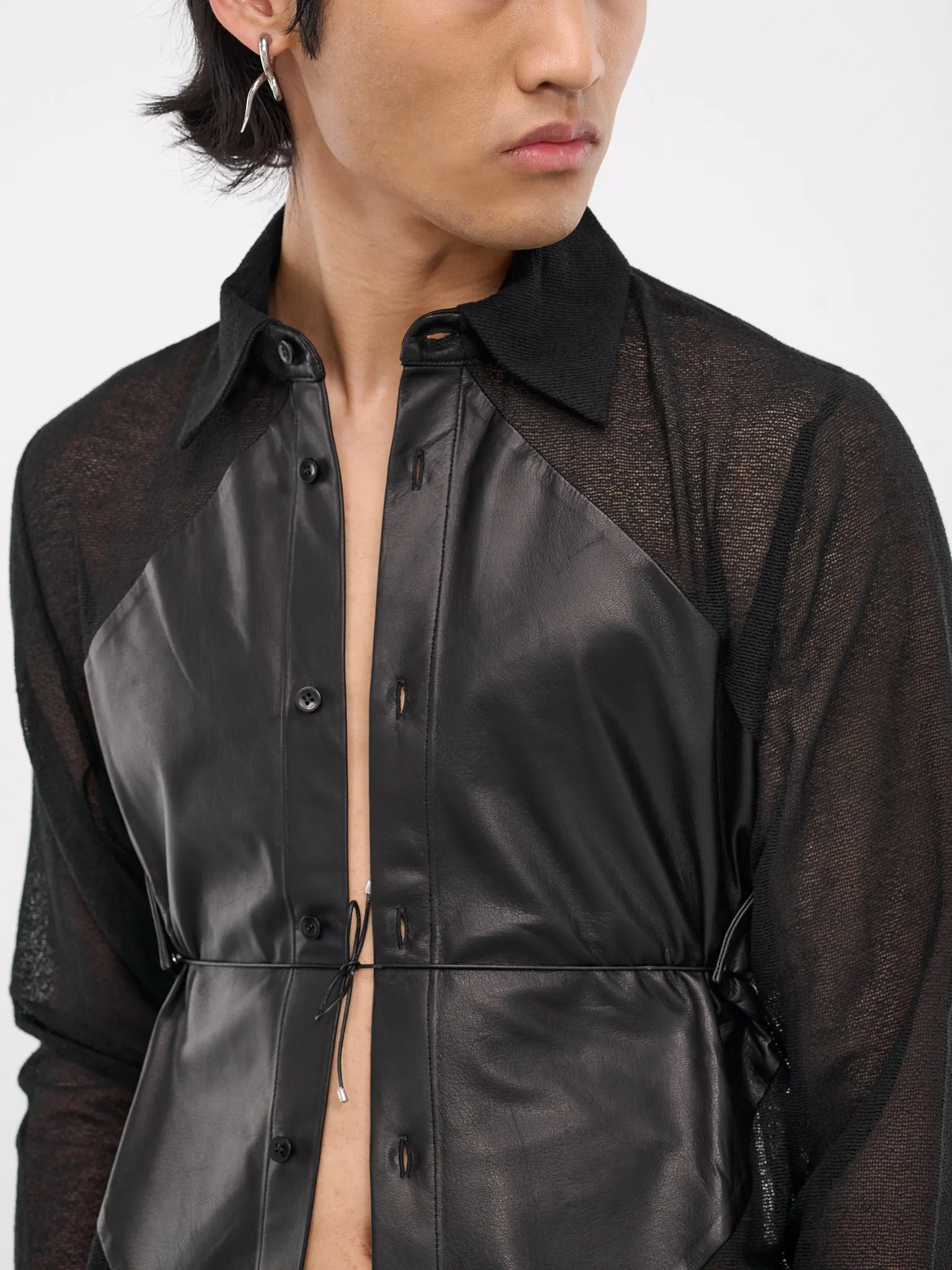 Surreal Slim Shirt (SH007-M-LEA-BLACK) sold by lorenzo product image thumbnail 5