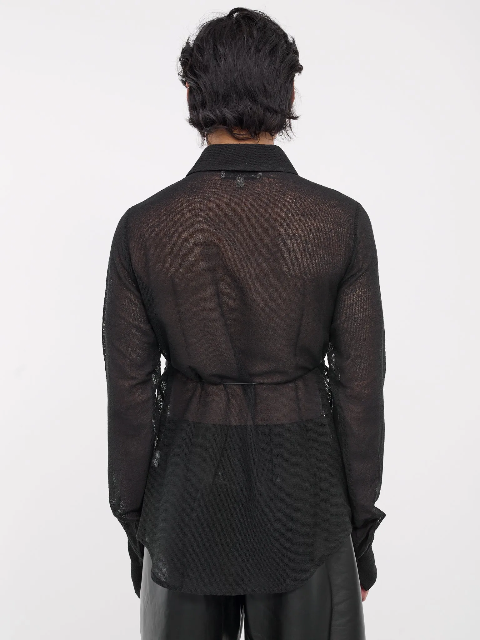 Surreal Slim Shirt (SH007-M-LEA-BLACK) sold by lorenzo product image thumbnail 3