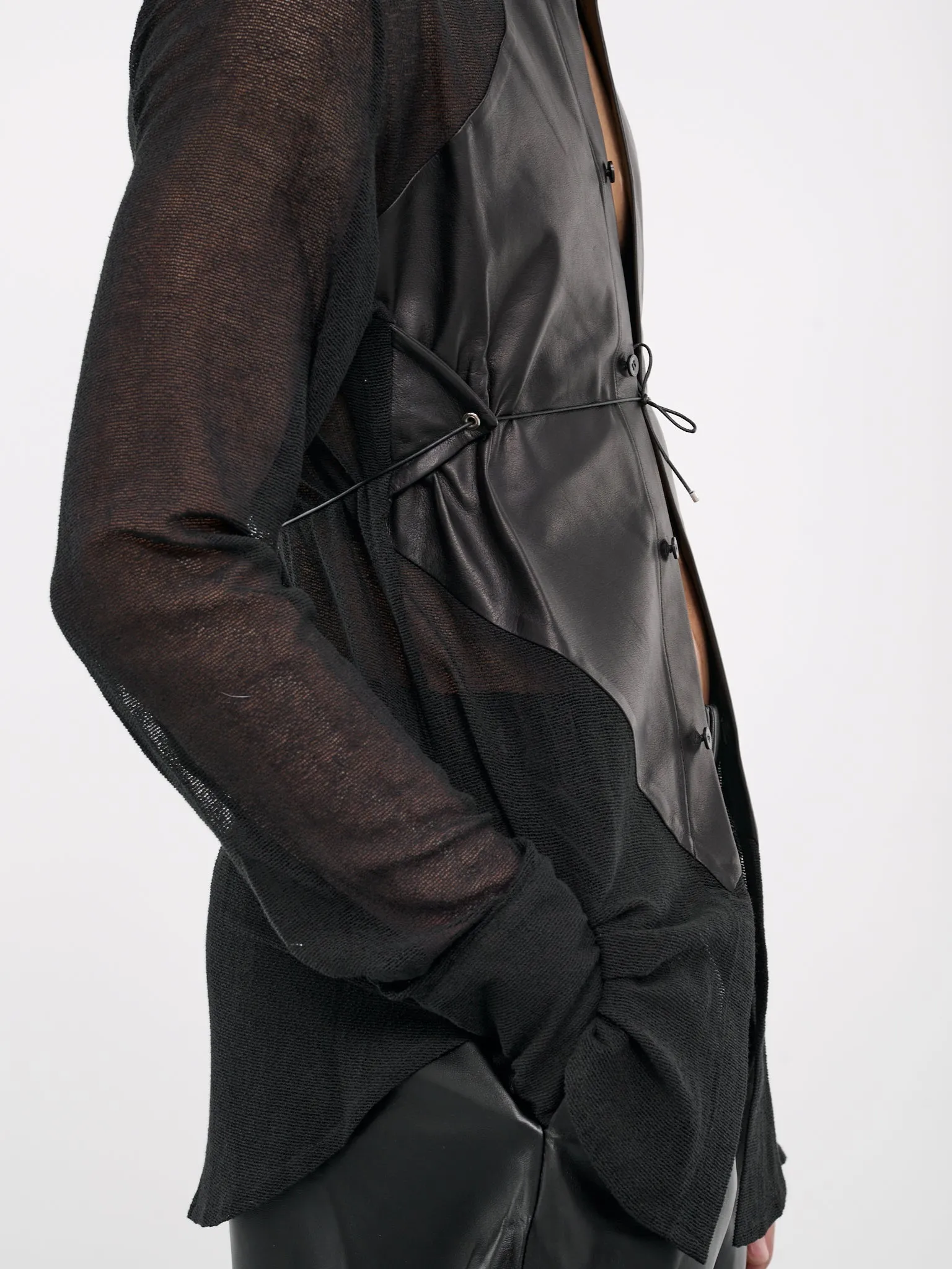 Surreal Slim Shirt (SH007-M-LEA-BLACK) sold by lorenzo product image thumbnail 4