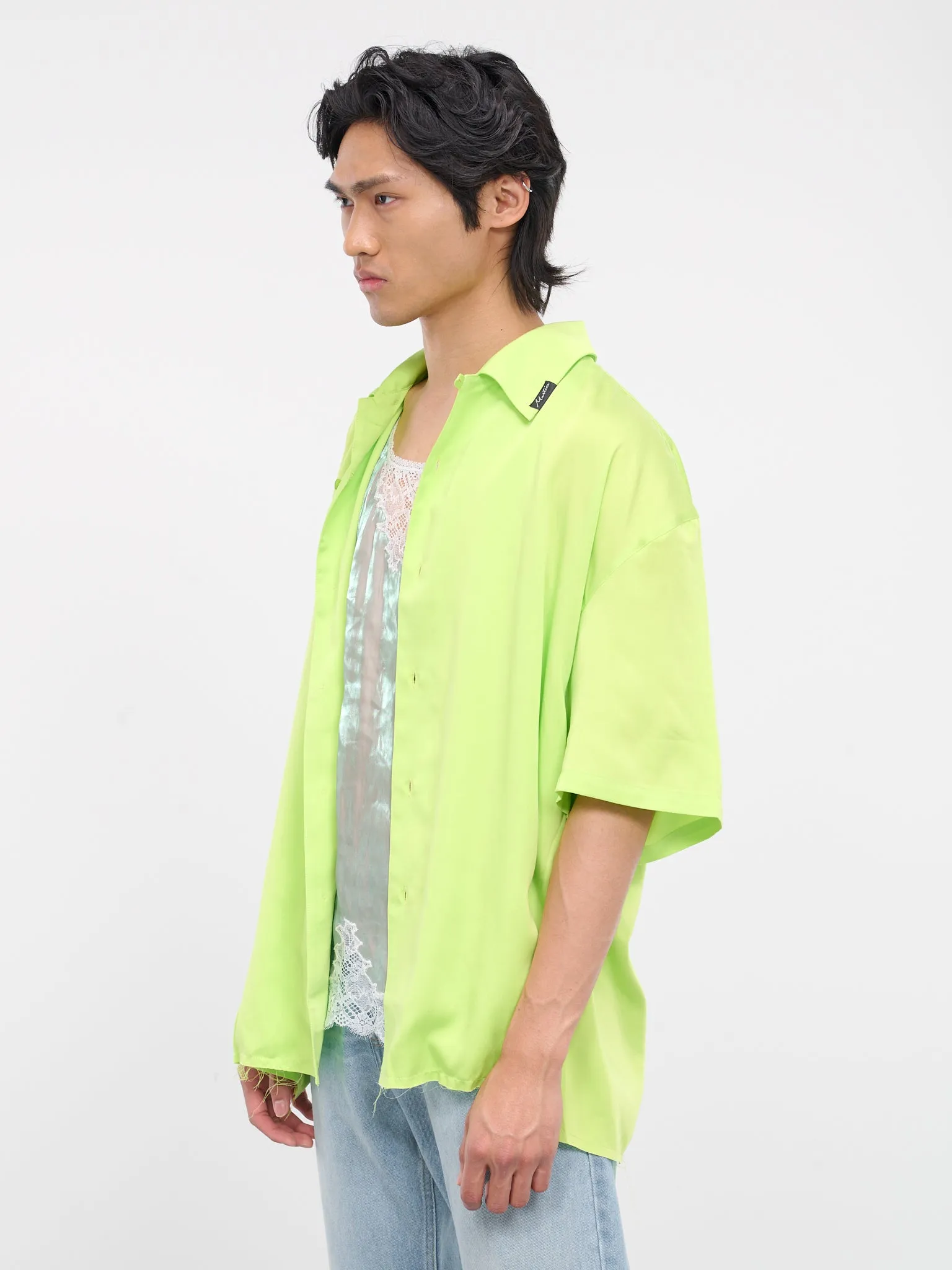 Lime Button-Up Camisole Shirt (426-LIMIRR-LIME-IRRIDESCENT) sold by lorenzo product image thumbnail 2