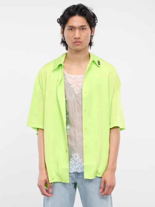Lime Button-Up Camisole Shirt (426-LIMIRR-LIME-IRRIDESCENT) made by Martine Rose