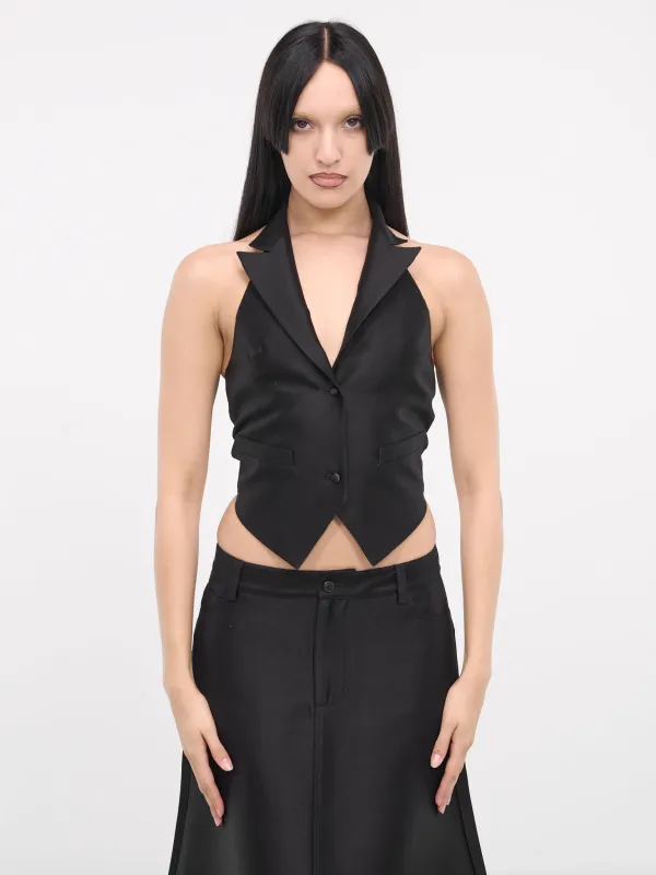 Back Chain Blazer Vest (VE-01BK-BLACK) sold by lorenzo