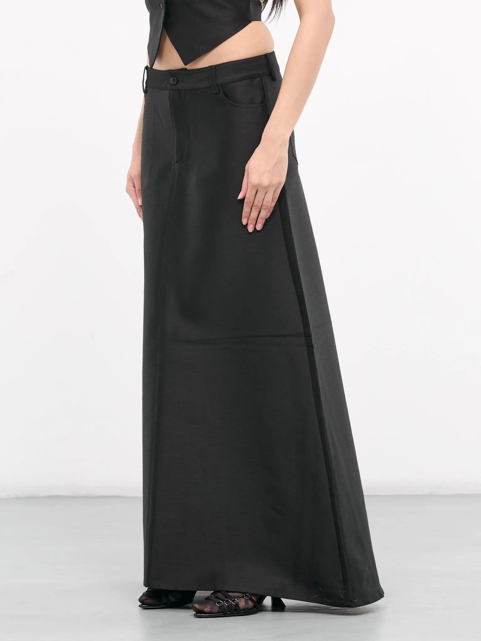 A-Shape Long Skirt (SK-14BK-BLACK) sold by lorenzo product image thumbnail 2