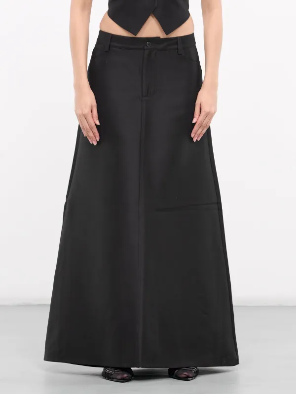 A-Shape Long Skirt (SK-14BK-BLACK) sold by lorenzo