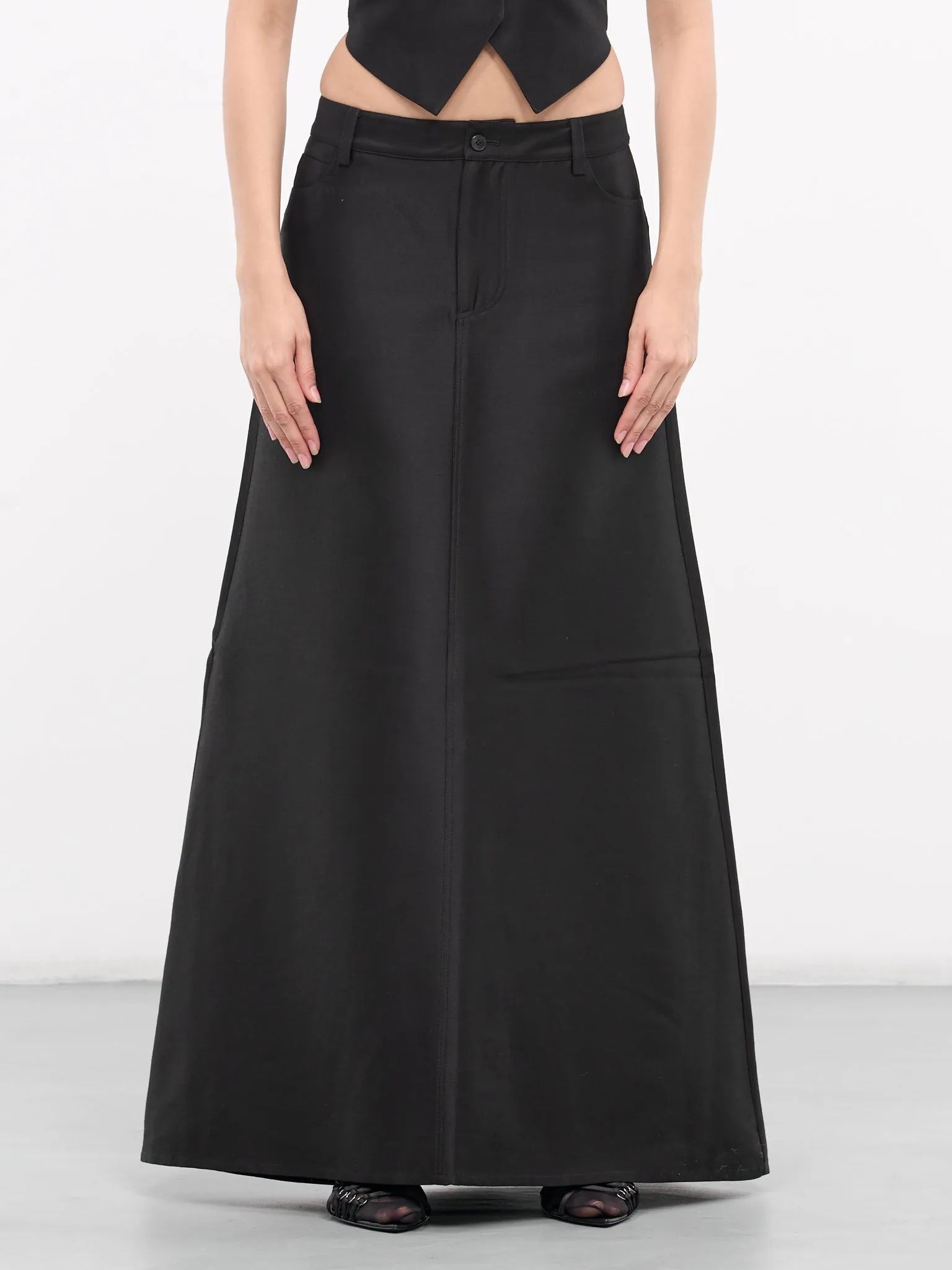 A-Shape Long Skirt (SK-14BK-BLACK) sold by lorenzo