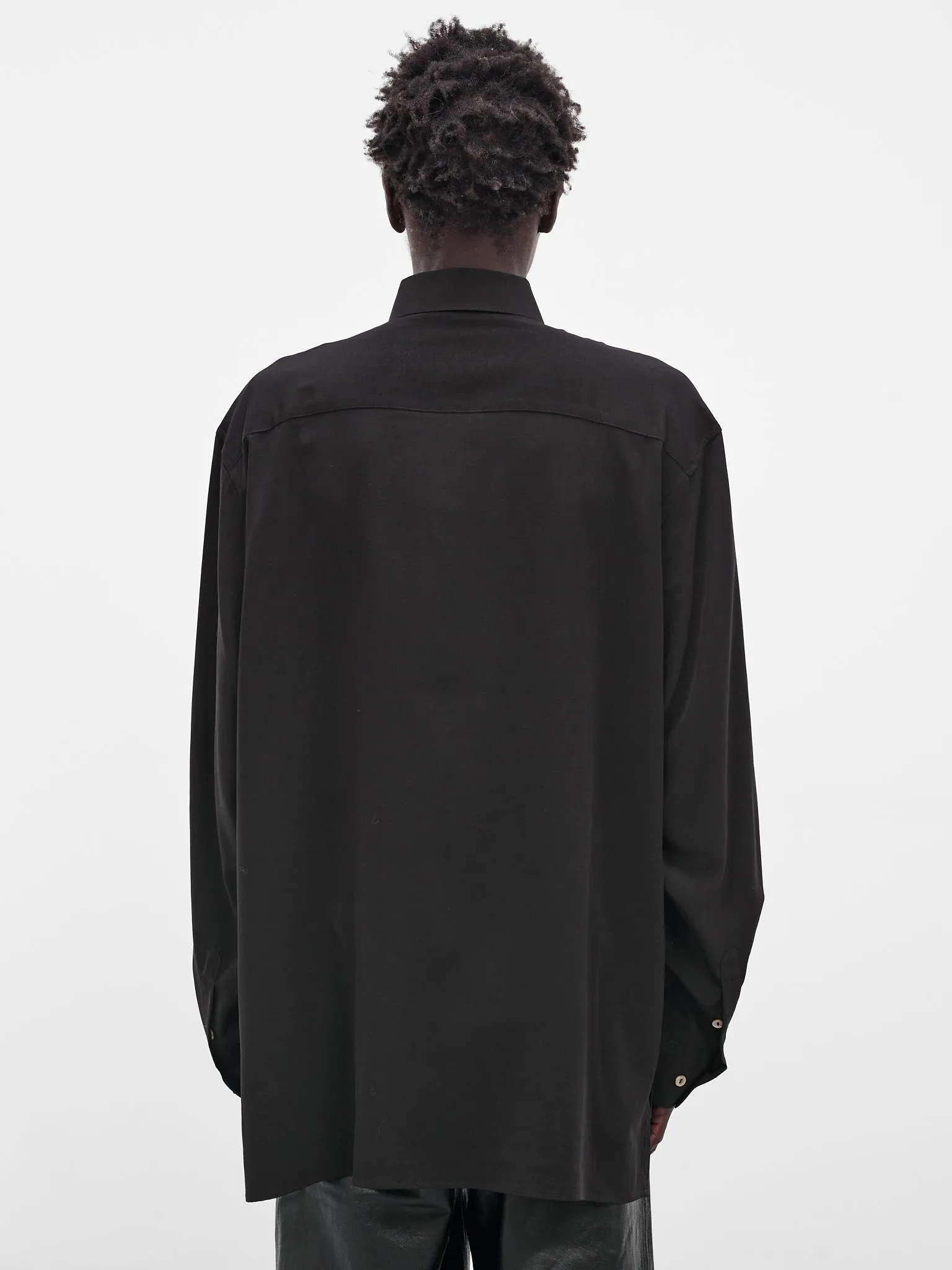 Black Classic Button-Up Shirt (005-03B-BLACK) sold by lorenzo product image thumbnail 3