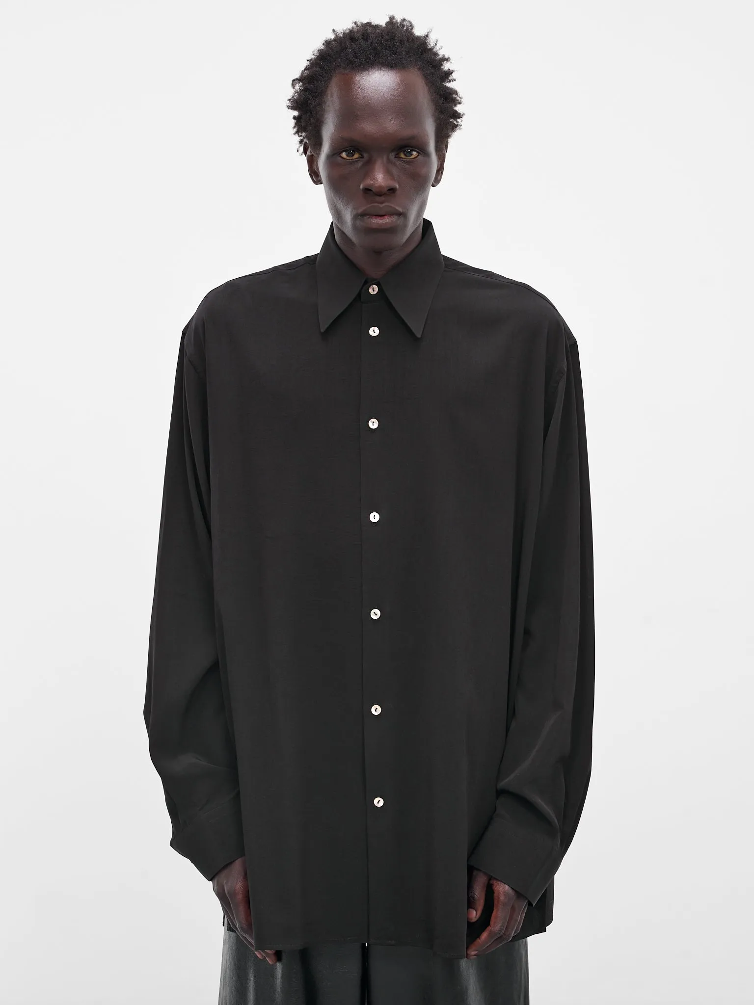 Black Classic Button-Up Shirt (005-03B-BLACK) sold by lorenzo