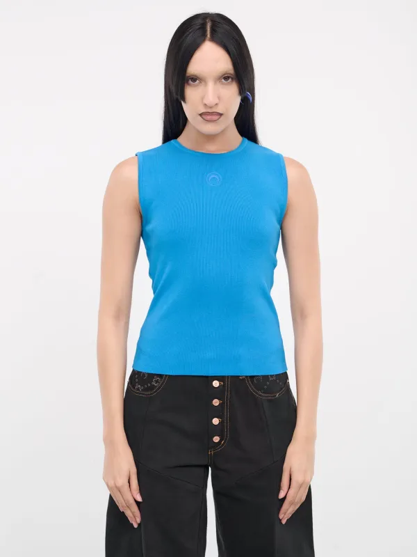 Core Knit Tank Top (WTK026-CKNI0511-AZUR) made by Marine Serre