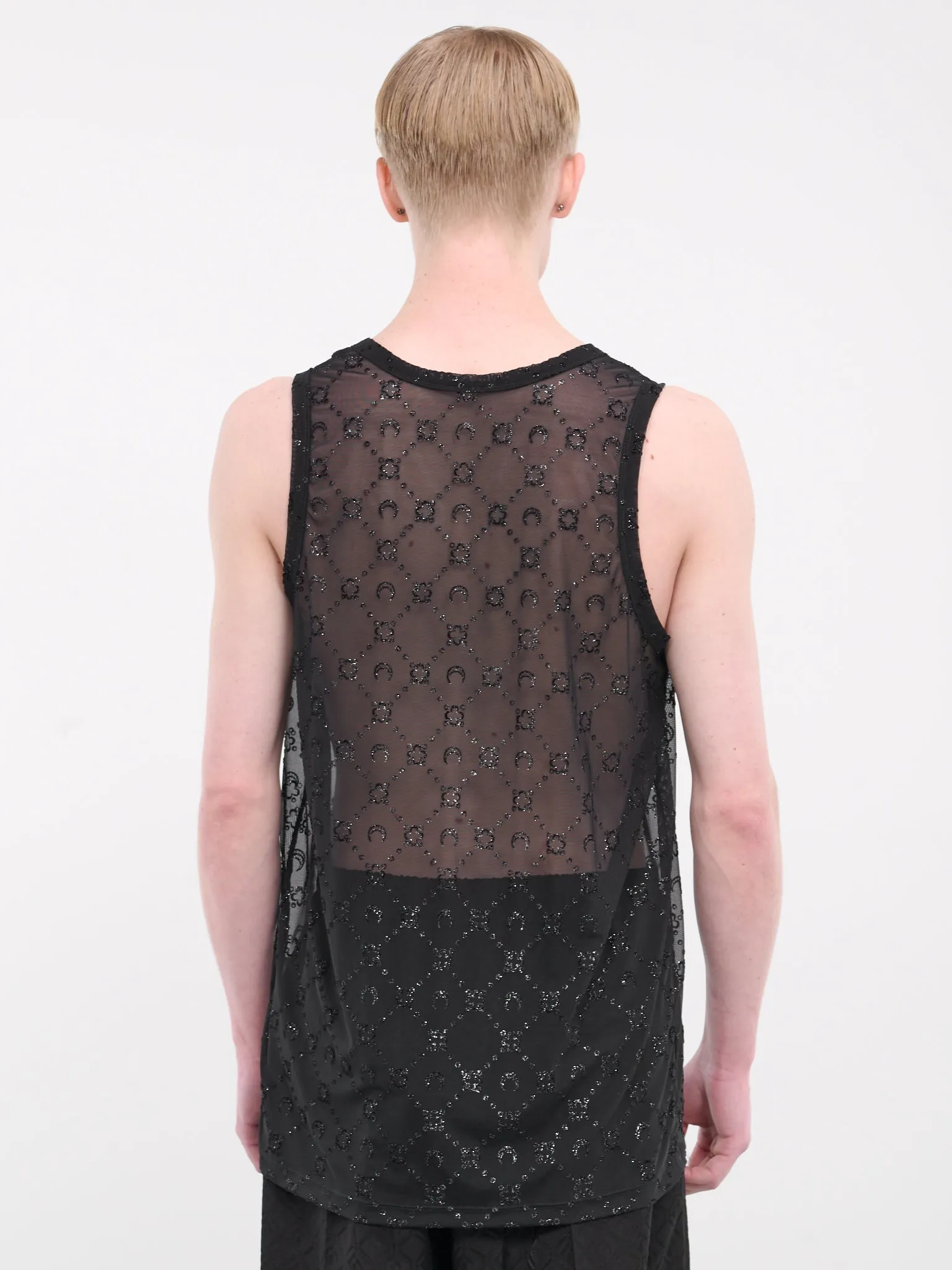 Monogram Mesh Tank Top (MTO109-CJEROO36-BLACK) sold by lorenzo product image thumbnail 3