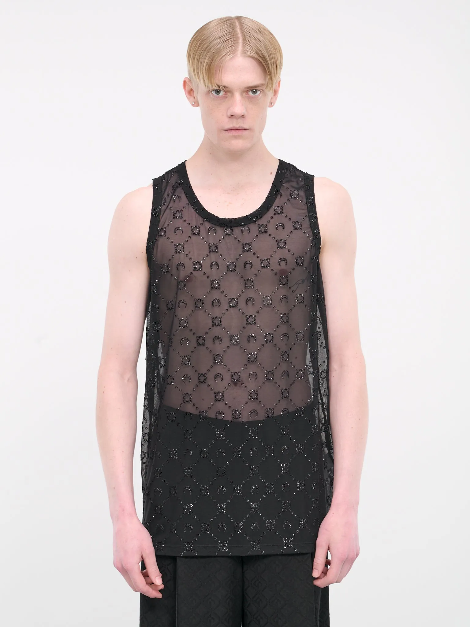 Monogram Mesh Tank Top (MTO109-CJEROO36-BLACK) sold by lorenzo