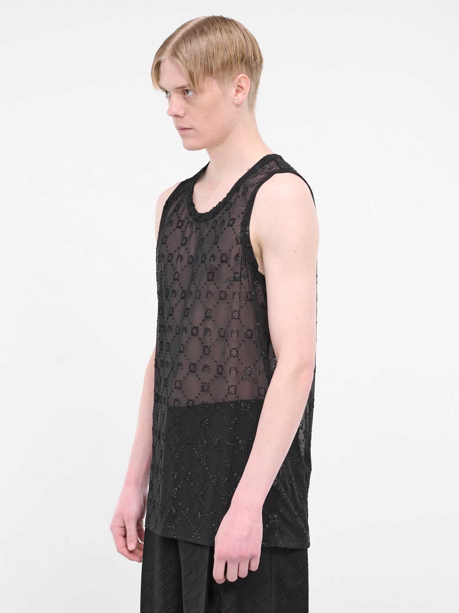 Monogram Mesh Tank Top (MTO109-CJEROO36-BLACK) sold by lorenzo product image thumbnail 2