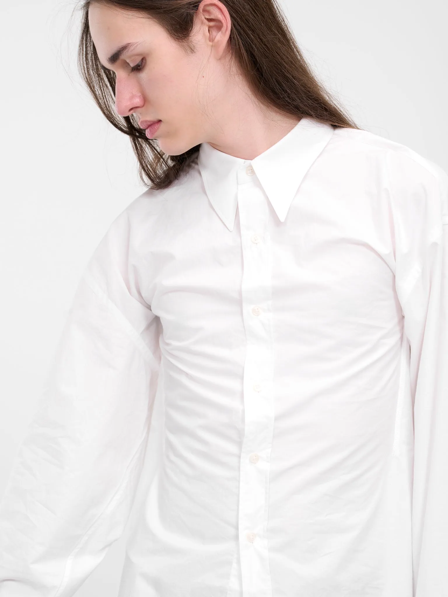 Vacuum Bold Square Overshirt (SQSS1-417-010-WHITE) sold by lorenzo product image thumbnail 5