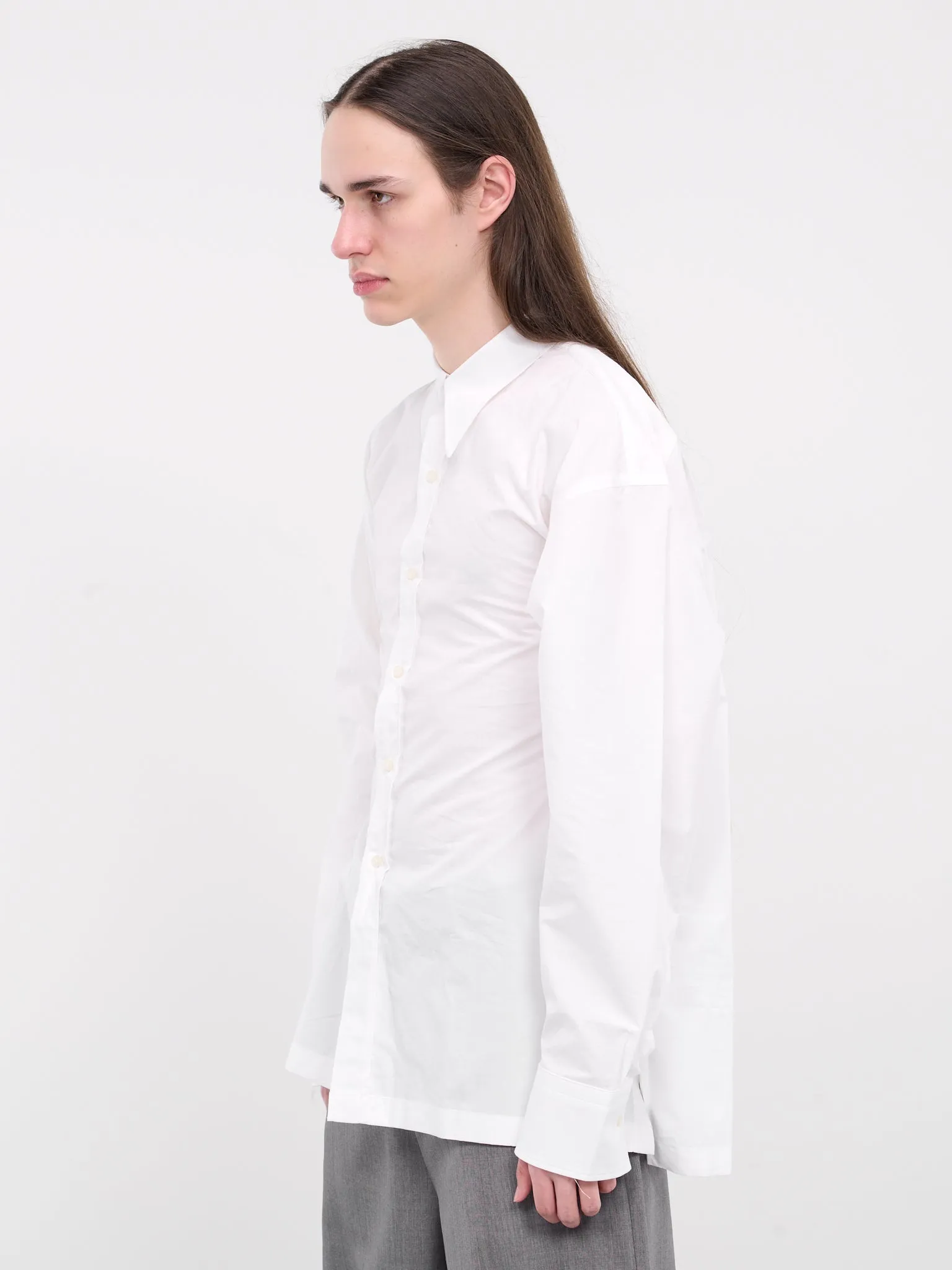 Vacuum Bold Square Overshirt (SQSS1-417-010-WHITE) sold by lorenzo product image thumbnail 2