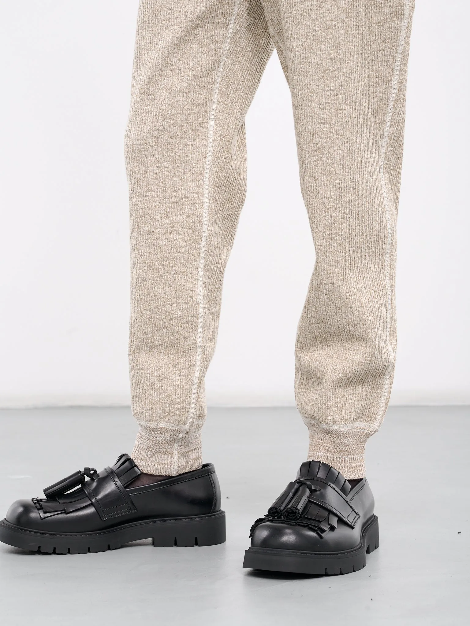 Rib-Knit Pants (779306V3WV0-2066-BEIGE-WHITE) sold by lorenzo product image thumbnail 5