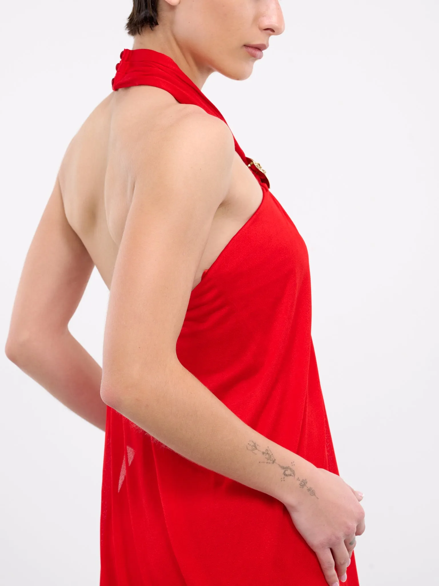 Asymmetric Dress (4A113A-N0313-LIPSTICK-RED) sold by lorenzo product image thumbnail 4