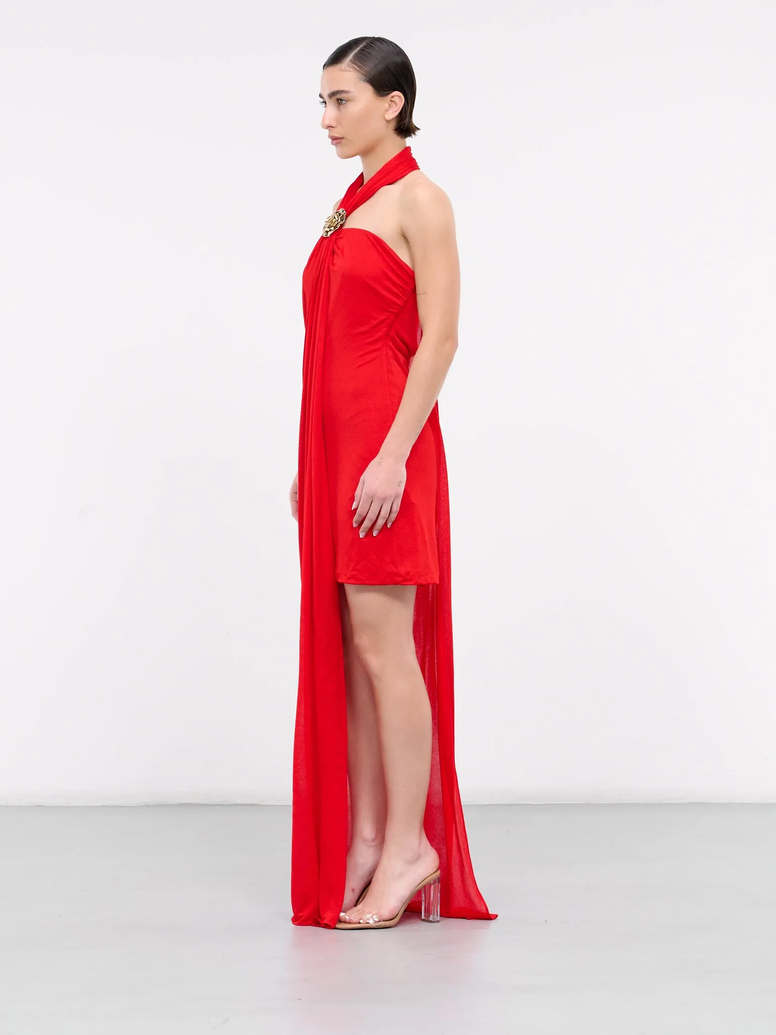 Asymmetric Dress (4A113A-N0313-LIPSTICK-RED) sold by lorenzo product image thumbnail 2