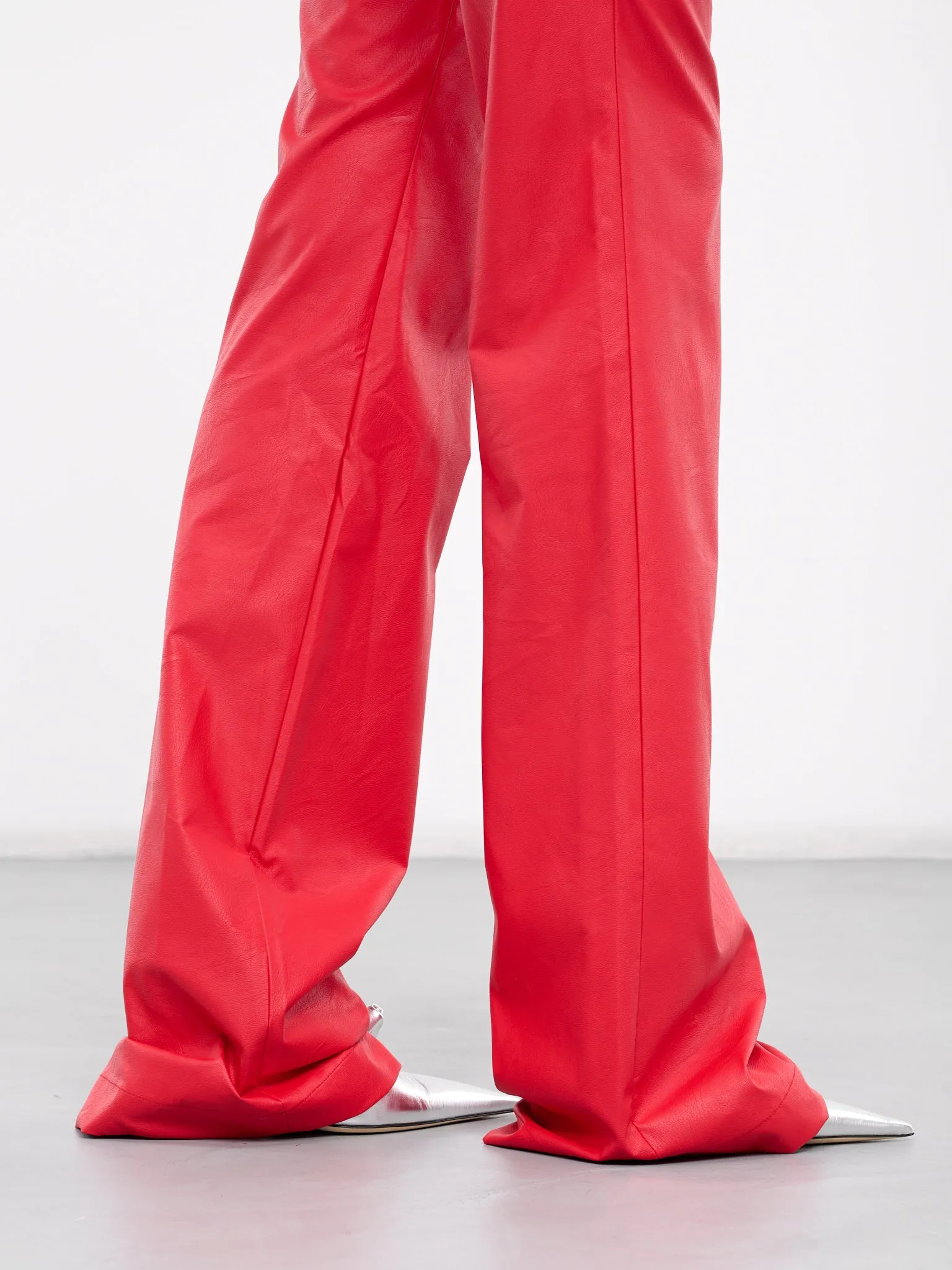 Faux Leather Lace-Up Pants (FAUX-LTHR-PANTS-SPARKLY-RED) sold by lorenzo product image thumbnail 4