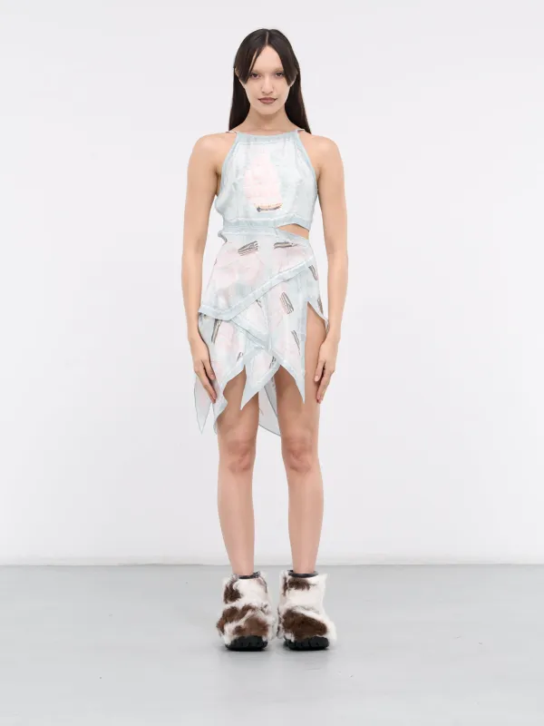 Sailboats Printed Silk Scarf Dress (00D26-SAILBOATS-PRINT) sold by lorenzo