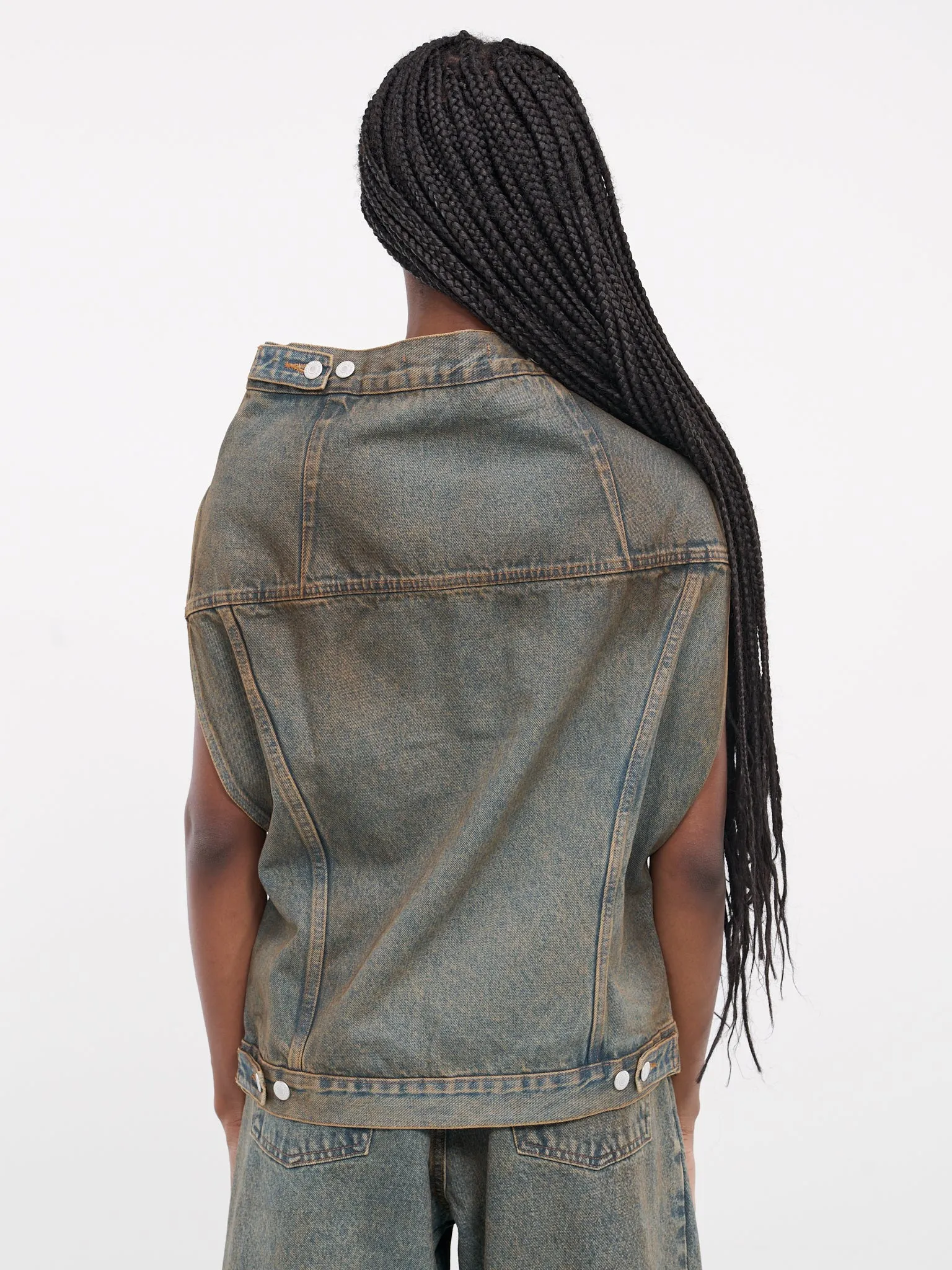 Denim Wide Neck Vest (S1UDEJA03-BLUE) sold by lorenzo product image thumbnail 3