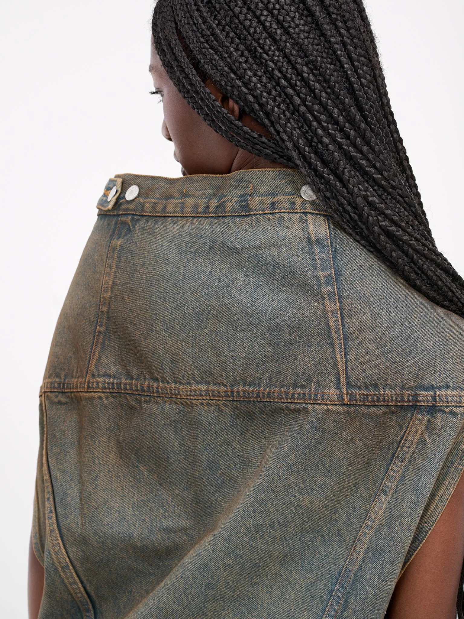 Denim Wide Neck Vest (S1UDEJA03-BLUE) sold by lorenzo product image thumbnail 4