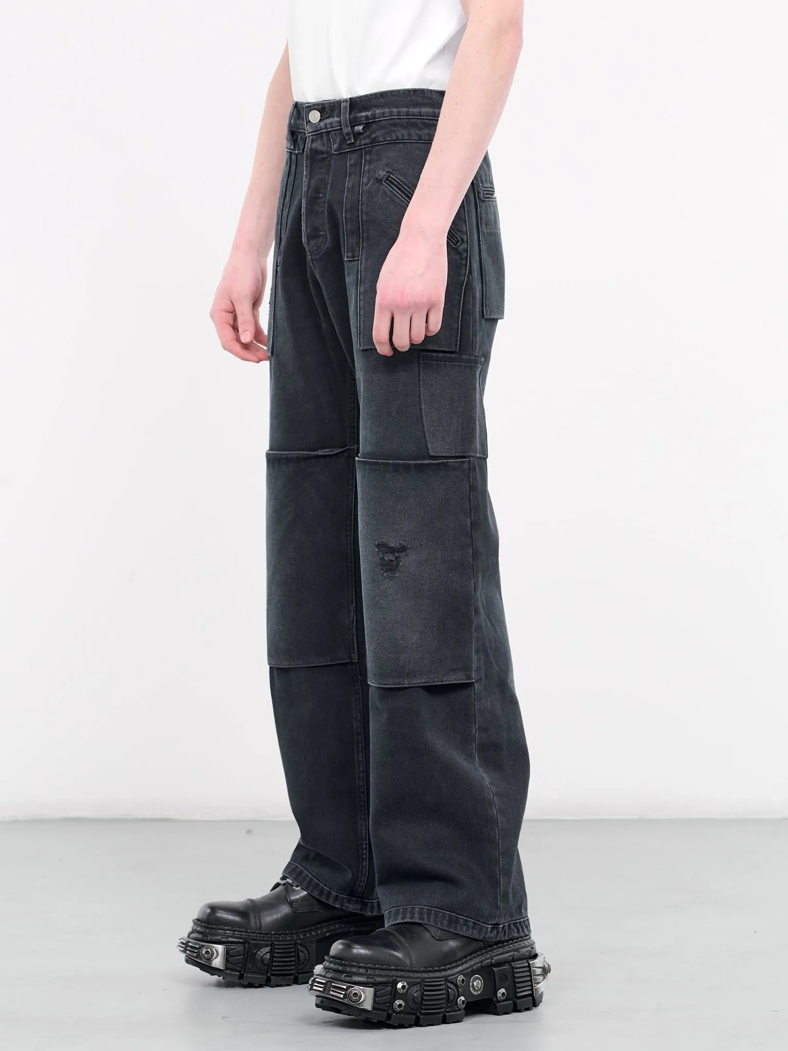 Paneled Denim Jeans (MP23DOBK-PT2013-SHADOW) sold by lorenzo product image thumbnail 2