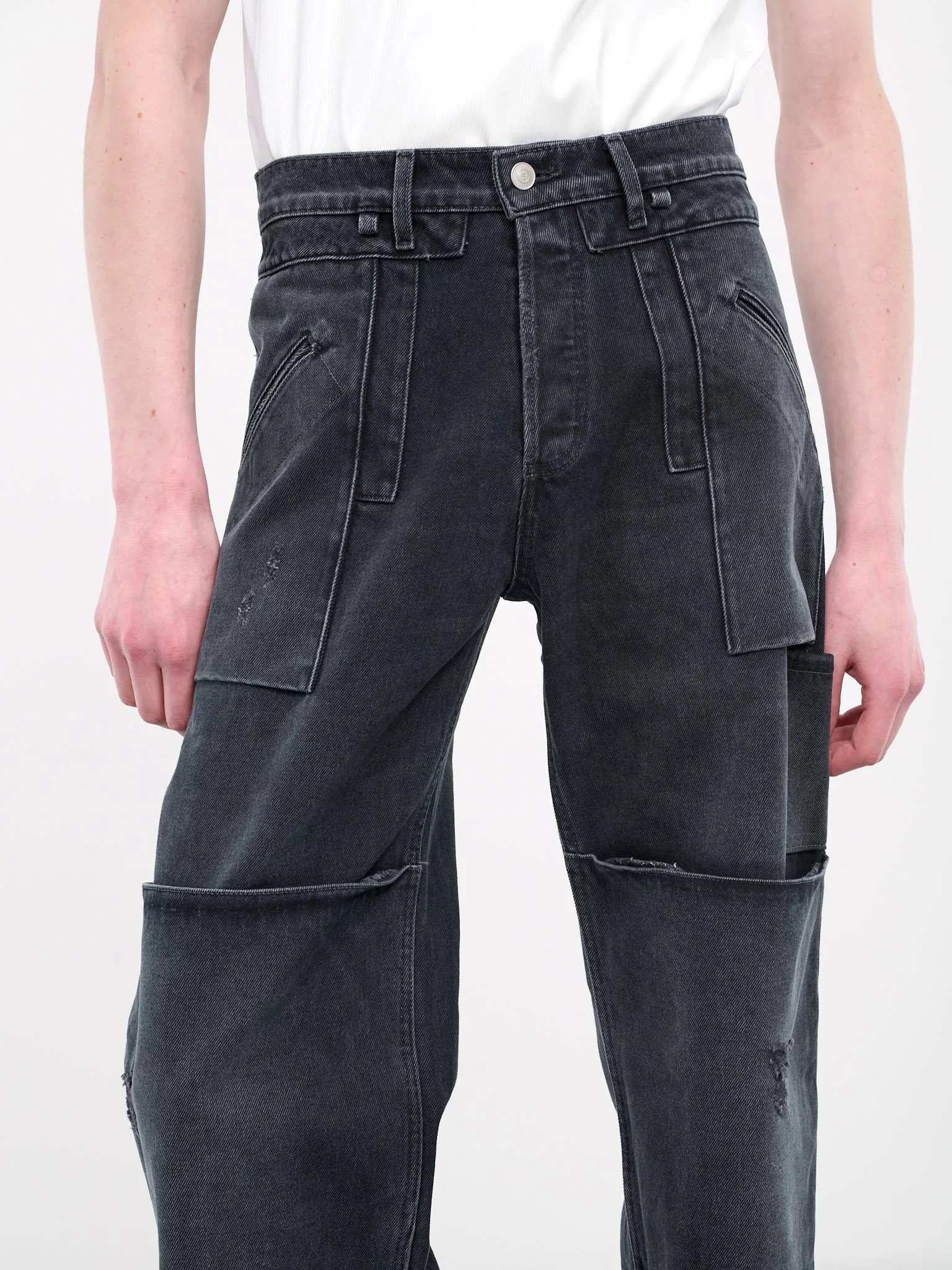Paneled Denim Jeans (MP23DOBK-PT2013-SHADOW) sold by lorenzo product image thumbnail 4