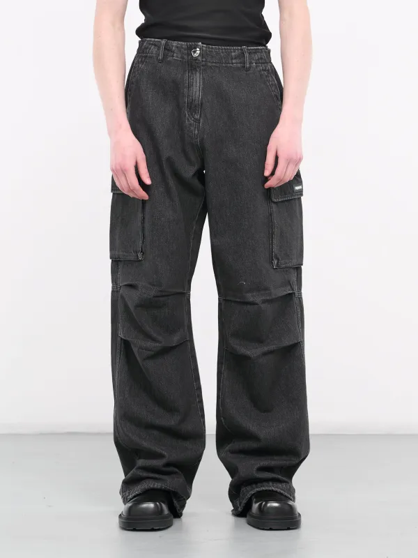 Denim Cargo Jeans (COPP40852MEN-WASHED-BLACK) sold by lorenzo