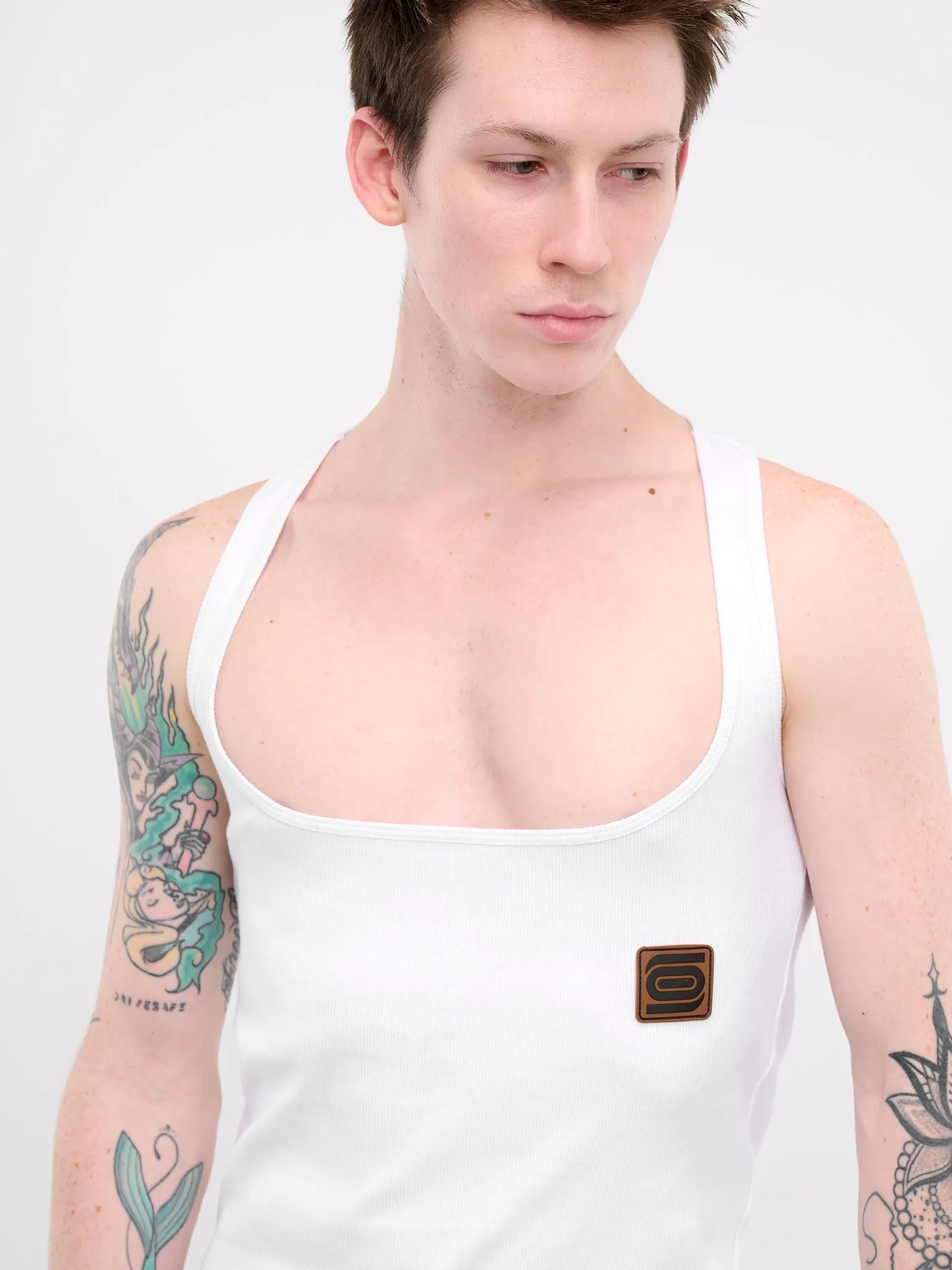 Upside Down Tank Top (UW02-WHITE-RIB) sold by lorenzo product image thumbnail 4