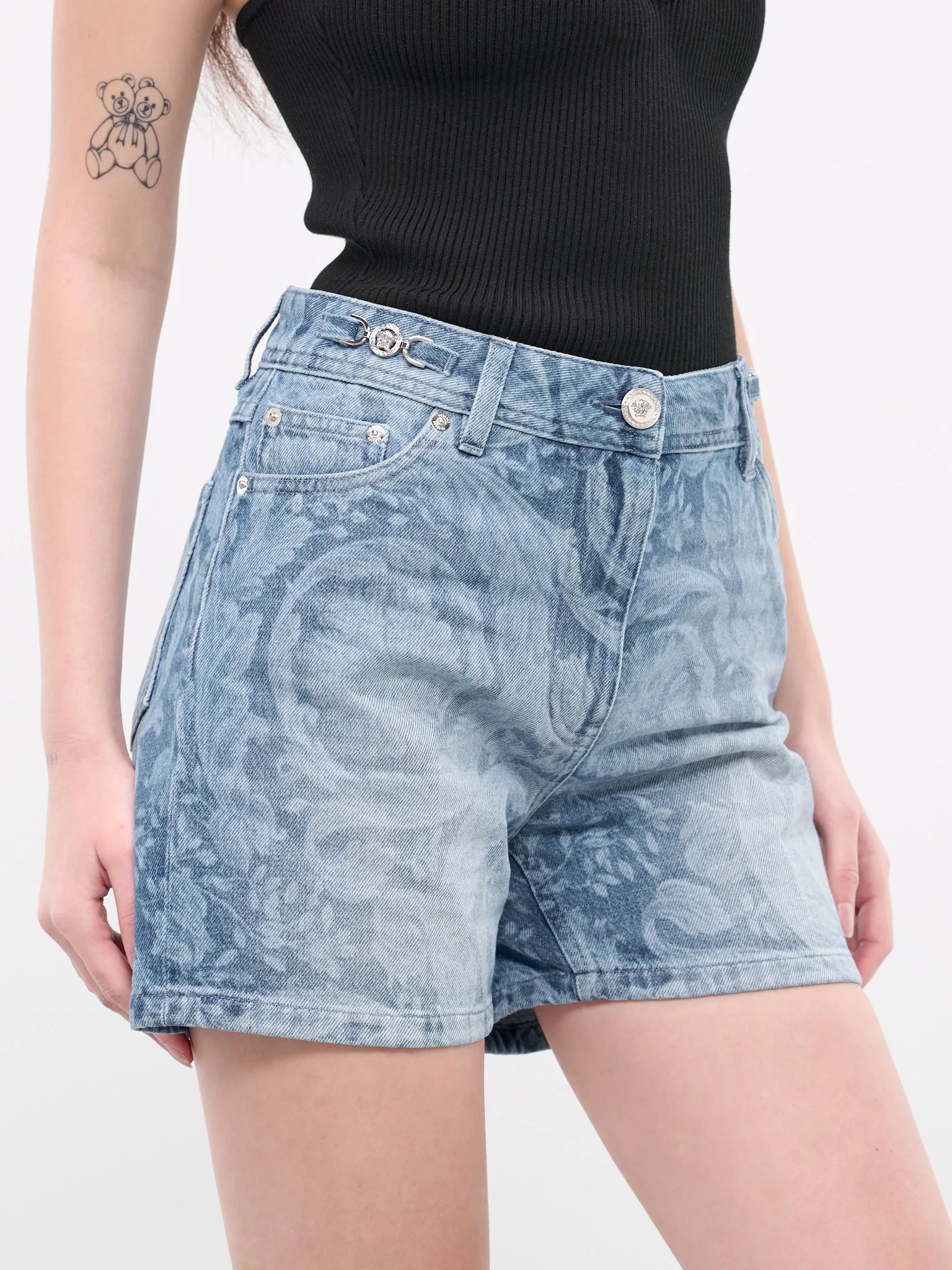Barocco Boyfriend Denim Shorts (1013689-1D030-DENIM) sold by lorenzo product image thumbnail 4
