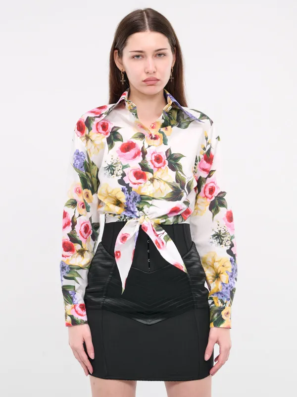 Garden Print Pussy-Bow Shirt (F5R73T-HS5Q1-HA4YB-WHITE-PRINT) sold by lorenzo