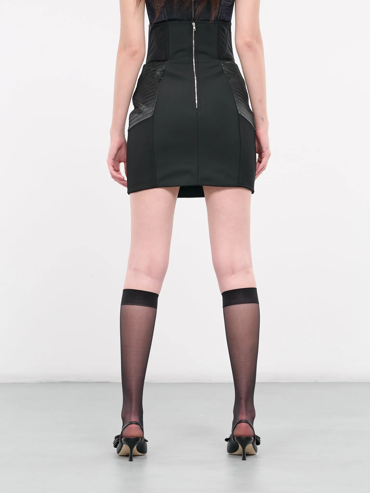 Black Corset Belt Mini Skirt (F4CM5T-GDBPB-S9000-BLACK) sold by lorenzo product image thumbnail 3