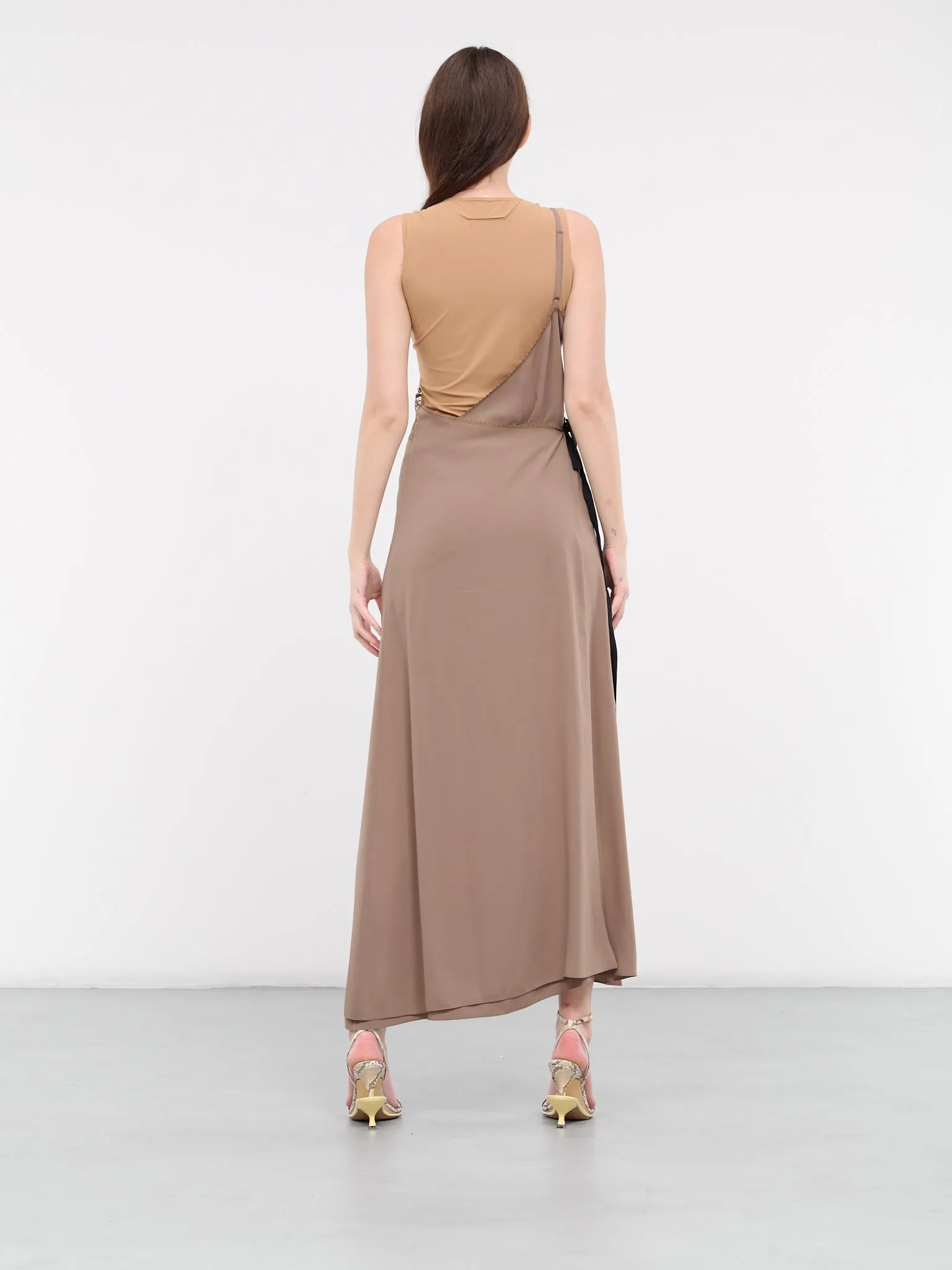 Asymmetric Maxi Dress (S62DG0019-MTN009-BROWN) sold by lorenzo product image thumbnail 3