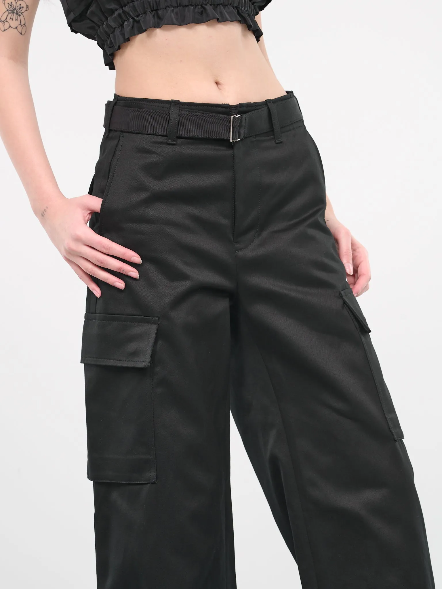 Belted Cargo Pants (24-07078-001-BLACK) sold by lorenzo product image thumbnail 4