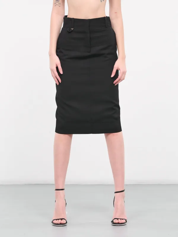 La Jupe Midi Bari (241SK046-1333-BLACK) made by Jacquemus