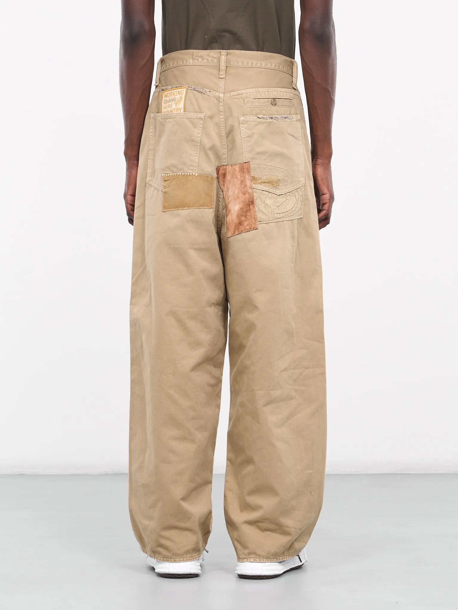 Katsuragi Port Patchwork Remake Pants (K2311LP161-BEIGE) sold by lorenzo product image thumbnail 3
