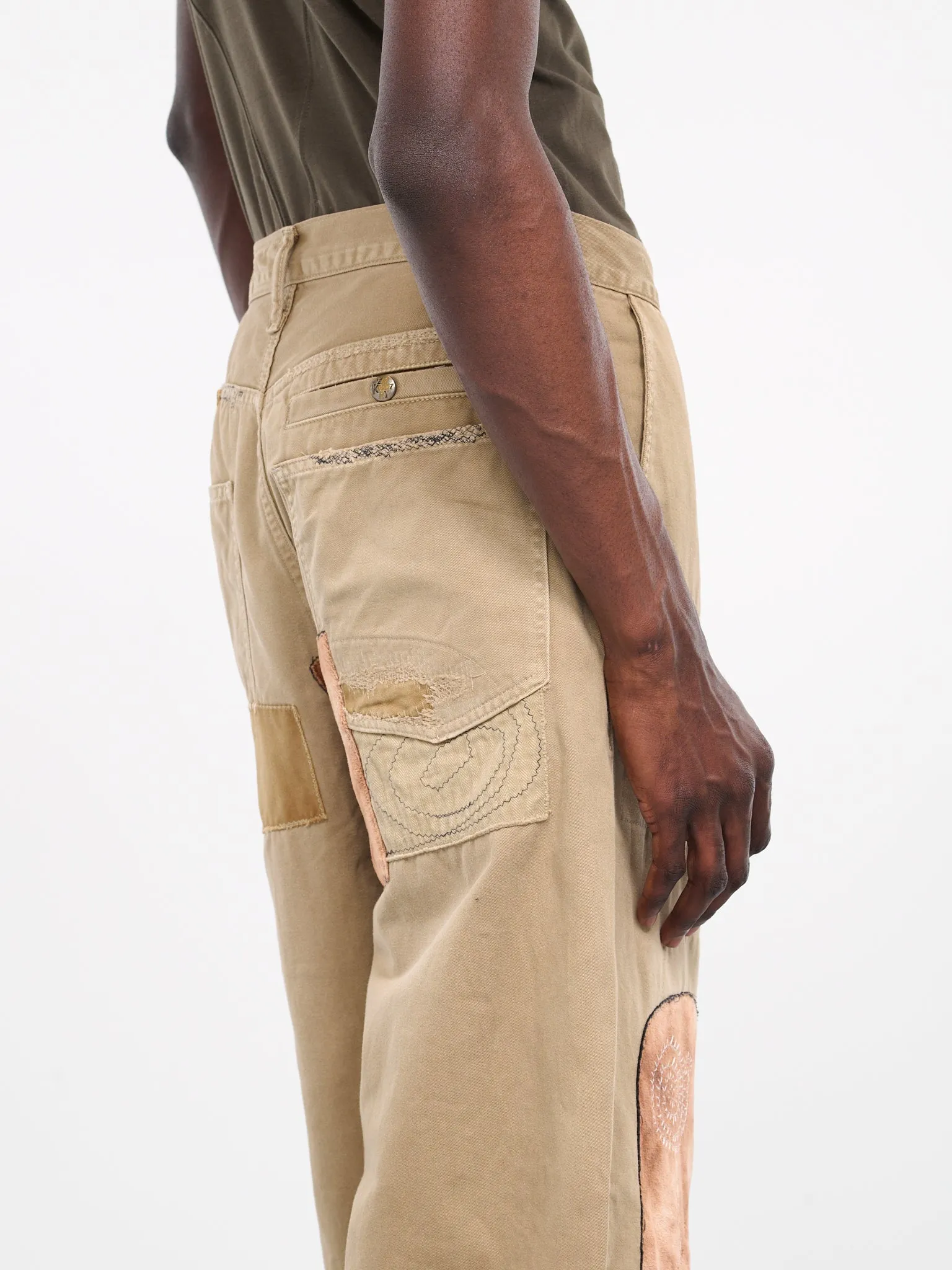 Katsuragi Port Patchwork Remake Pants (K2311LP161-BEIGE) sold by lorenzo product image thumbnail 4