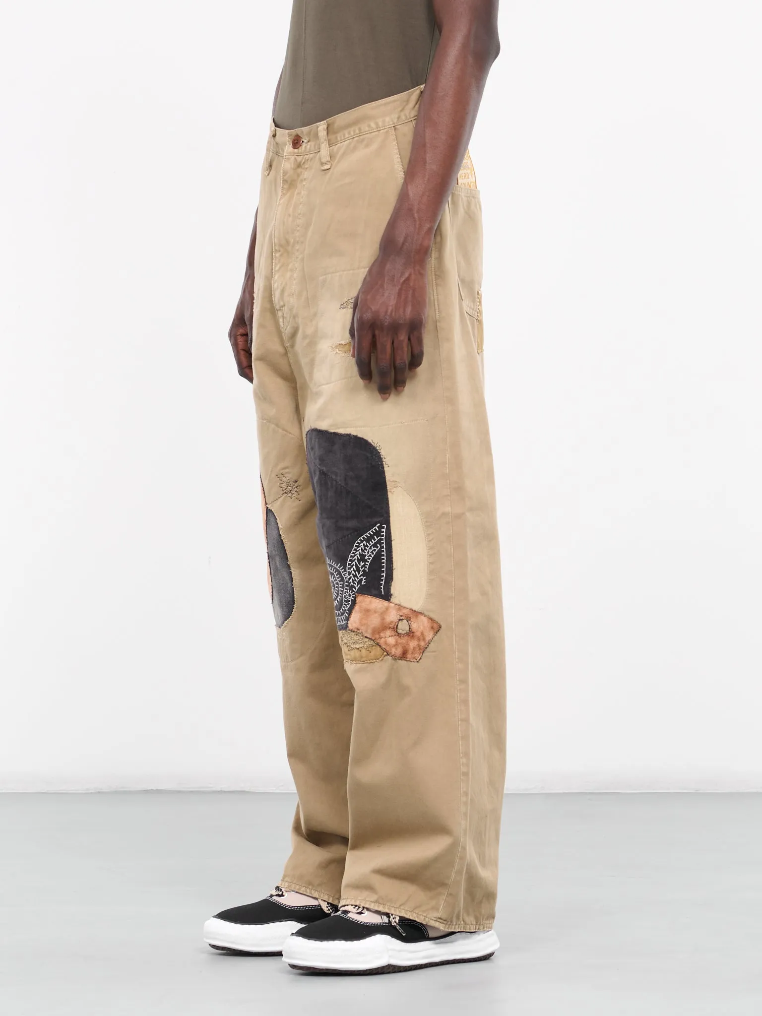Katsuragi Port Patchwork Remake Pants (K2311LP161-BEIGE) sold by lorenzo product image thumbnail 2